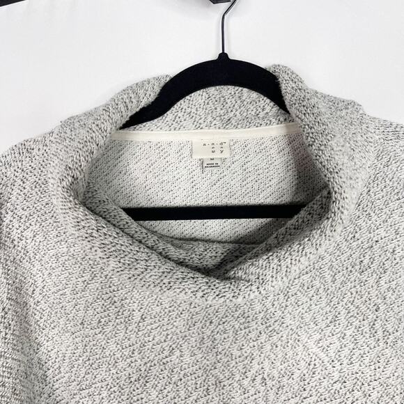 A New Day Medium M Heather Gray Boucle Textured Cowl Neck Sweater Cozy Casual - Picture 3 of 8